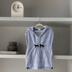 GAP Kids Hooded Terry Tank - Blue & White Stripes